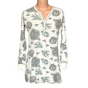 PJ Salvage Tattoo Print Nightshirt Graphic Tunic M
